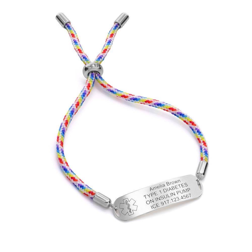 Medical ID Bracelet for Kids in Sterling Silver-4 product photo