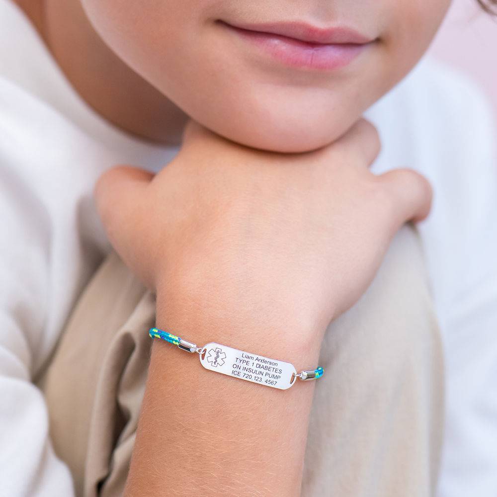 Medical ID Bracelet for Kids in Sterling Silver-3 product photo