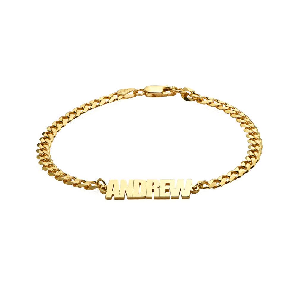 Thick Chain Name Bracelet in 18ct Gold Plating-1 product photo