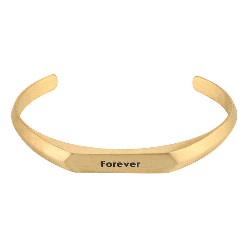 Men's Narrow Cuff Bracelet in 18ct Gold Plating-2 product photo