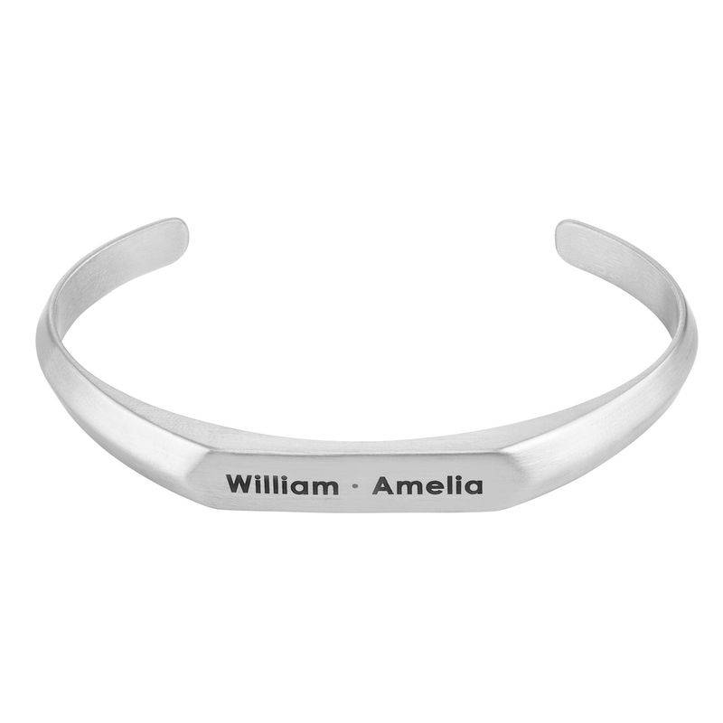 Smalle heren manchet armband in Roestvrije Stalen-3 Productfoto