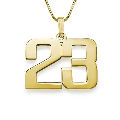 Personalisierte Zahlenkette für Herren - 750er vergoldetes Silber Produktfoto