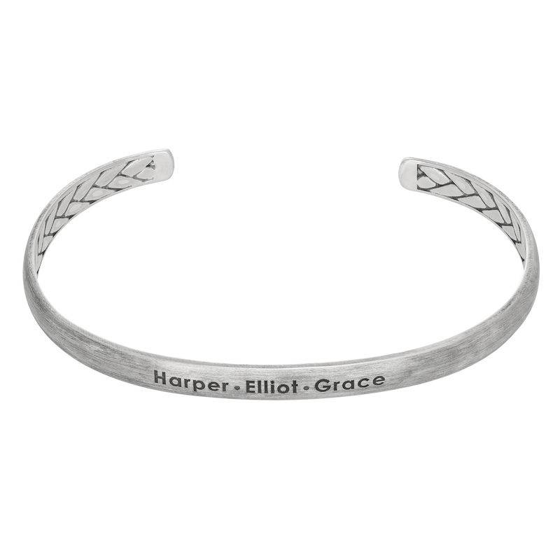 Men's Silver Thin Cuff Bracelet product photo