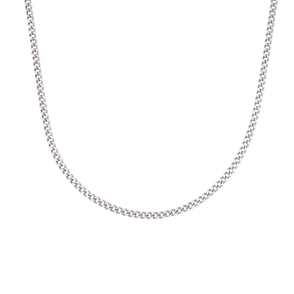 Mens 14ct White Gold Gourmet Necklace-3 product photo