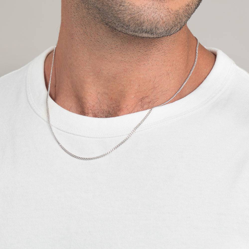 Mens 14ct White Gold Gourmet Necklace-3 product photo