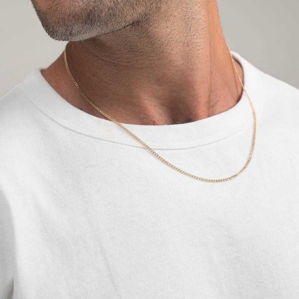Mens 14ct Yellow Gold Gourmet Necklace-2 product photo