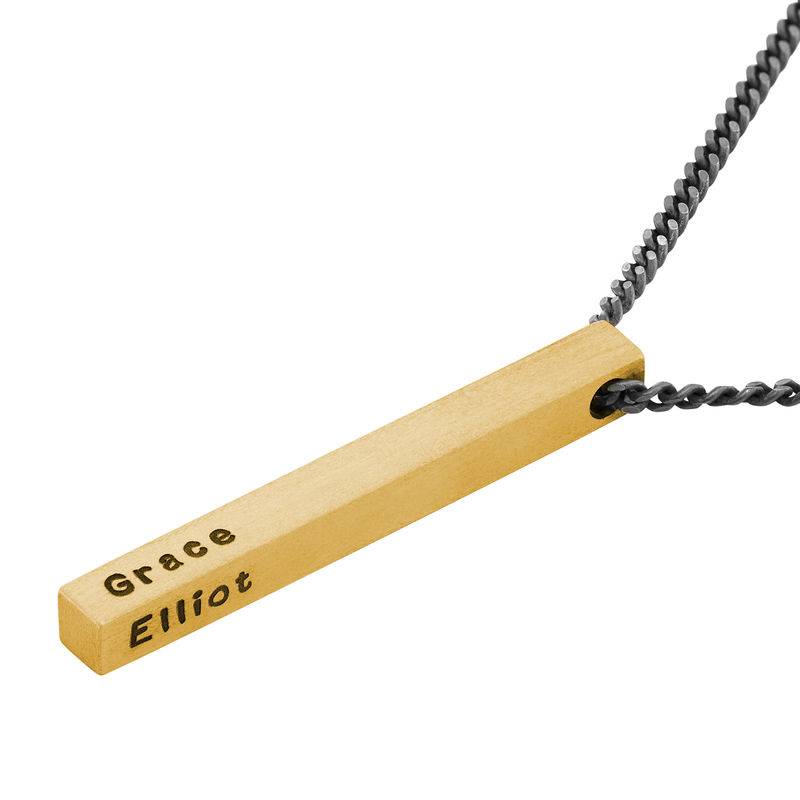 Men 3D Bar Necklace in Gold Plated-3 product photo