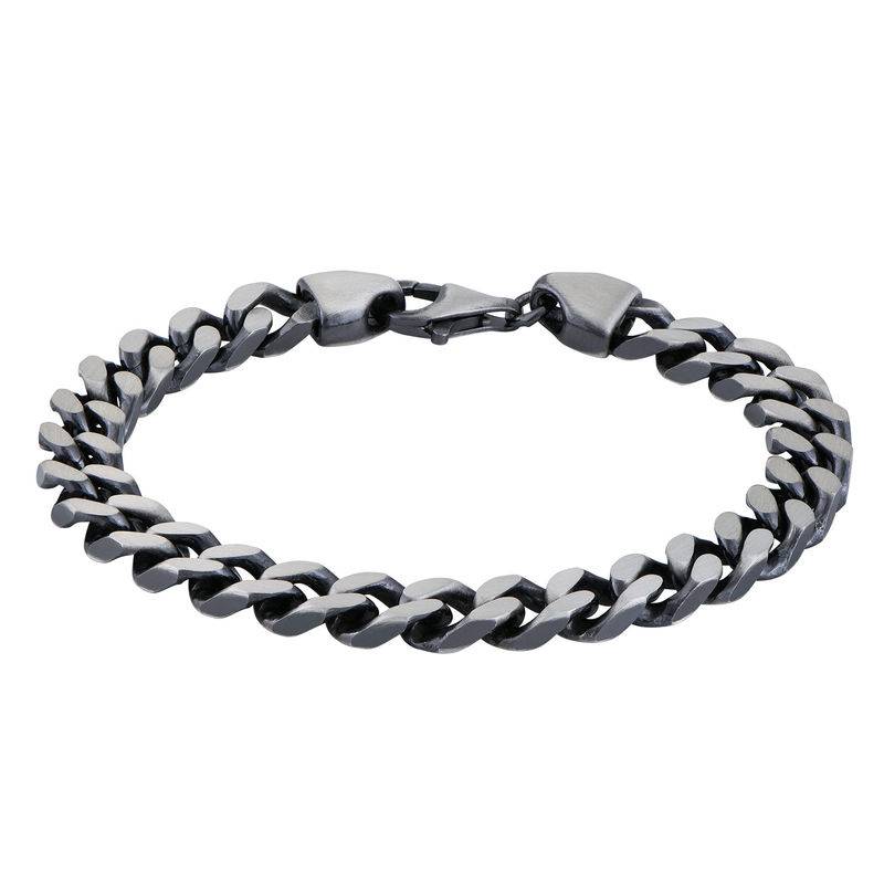 Men Curb Chain Bracelet in Sterling Silver product photo