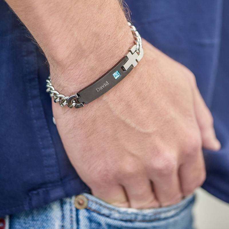 ID-armband för män i rostfritt stål-1 produktbilder