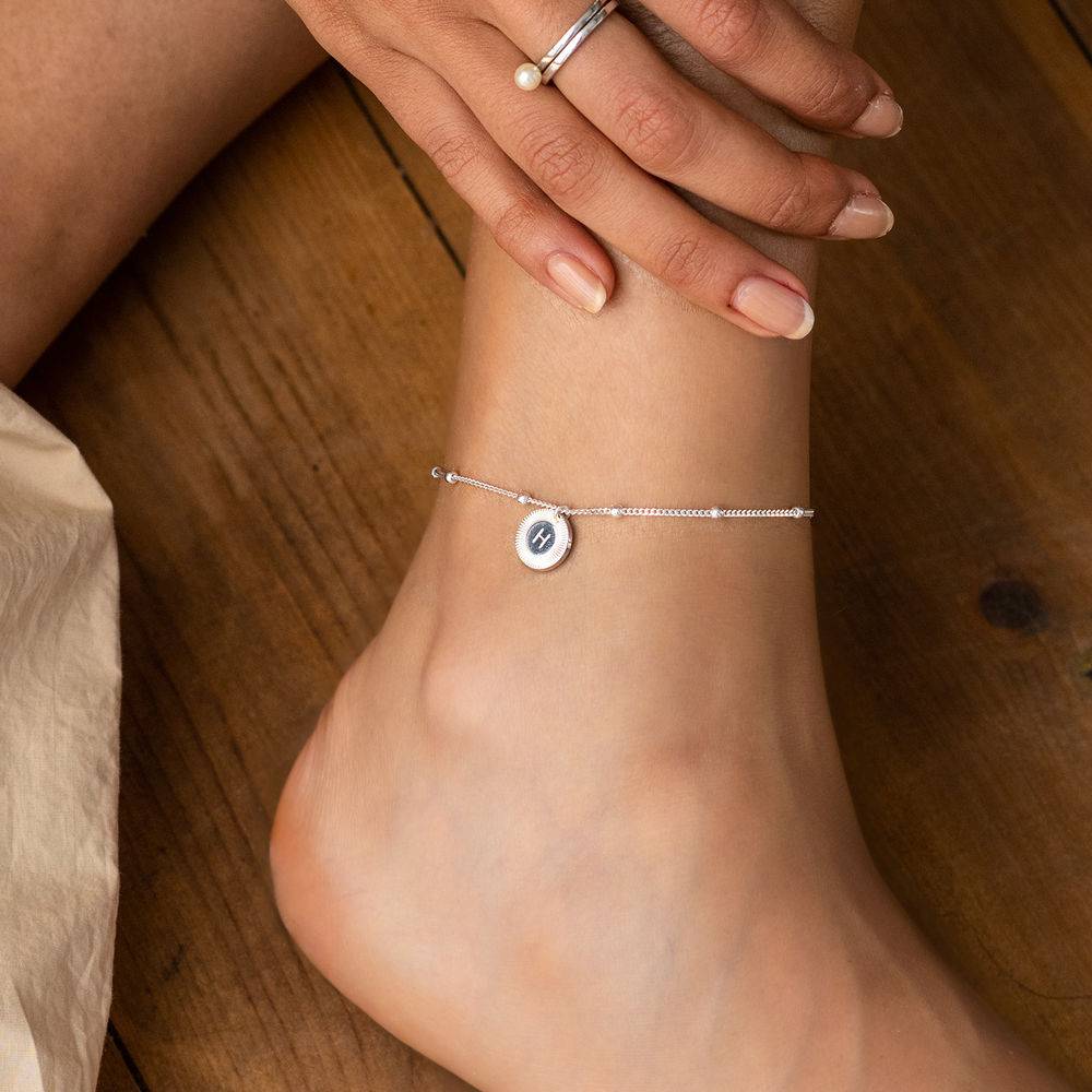 Mini Rayos Initial Bracelet / Anklet in Sterling Silver-1 product photo