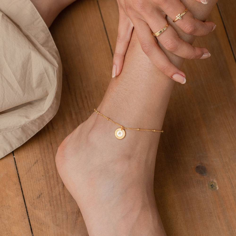 Mini Rayos Initial Bracelet / Anklet in 18ct Gold Plating-1 product photo