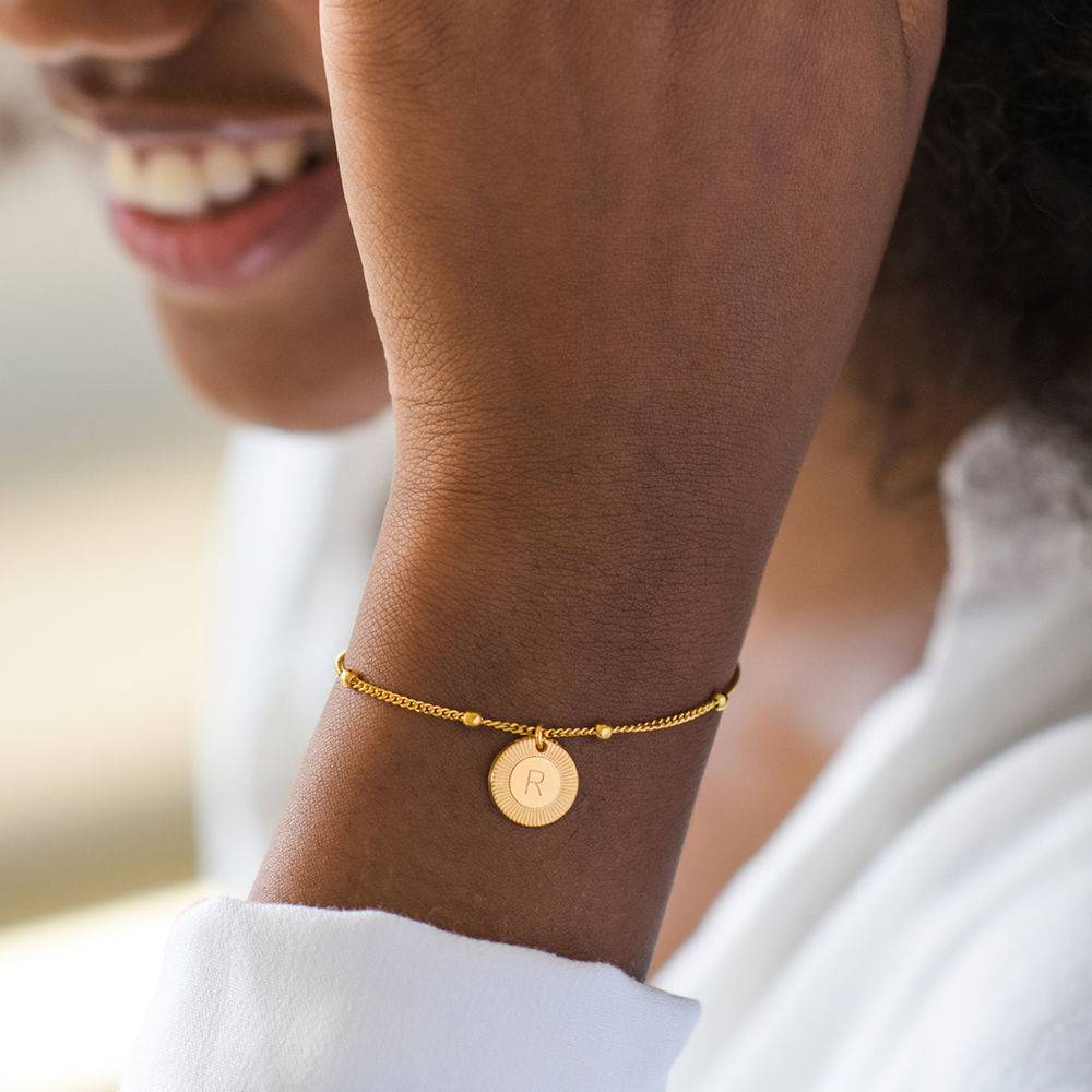 Mini Rayos Initial Bracelet / Anklet in 18ct Gold Plating-4 product photo