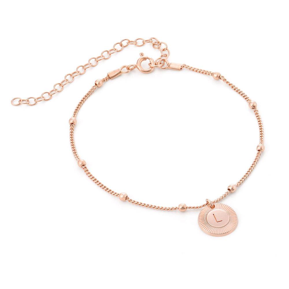 Mini Rayos Initial Bracelet / Anklet in 18ct Rose Gold Plating-2 product photo