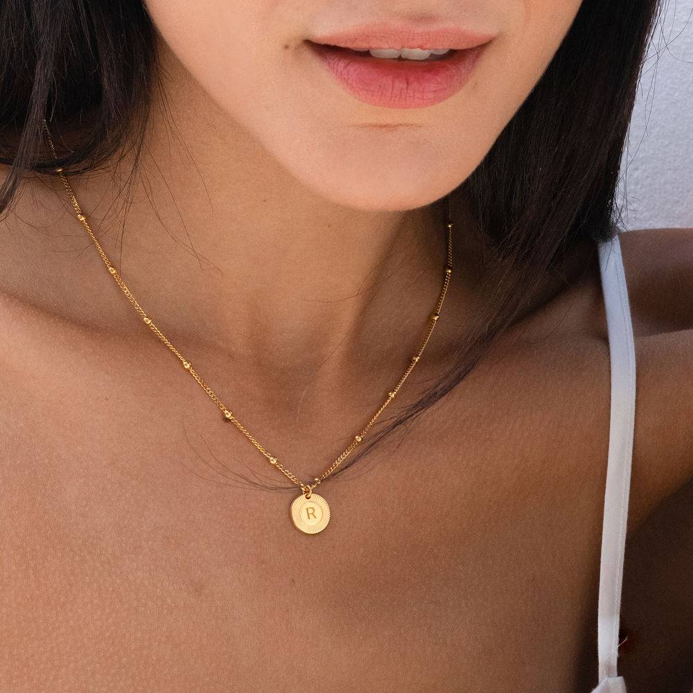 Mini Rayos Initial Necklace in 18K Gold Plating-2 product photo
