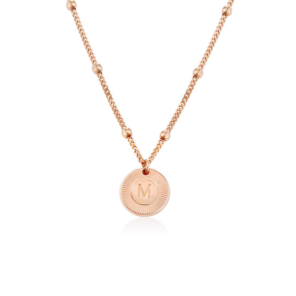 Mini Rayos Initial Necklace in 18k Rose Gold Plating