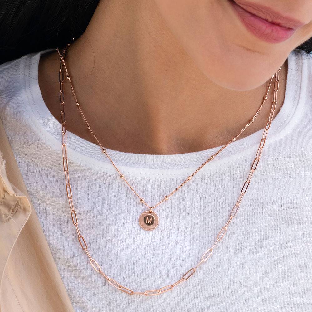 Mini Rayos Initial Necklace in 18ct Rose Gold Plating-1 product photo