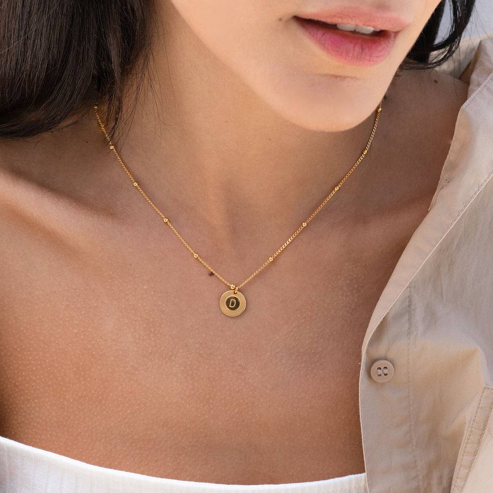 Mini Rayos halskæde med bogstav i guld vermeil-2 produkt billede