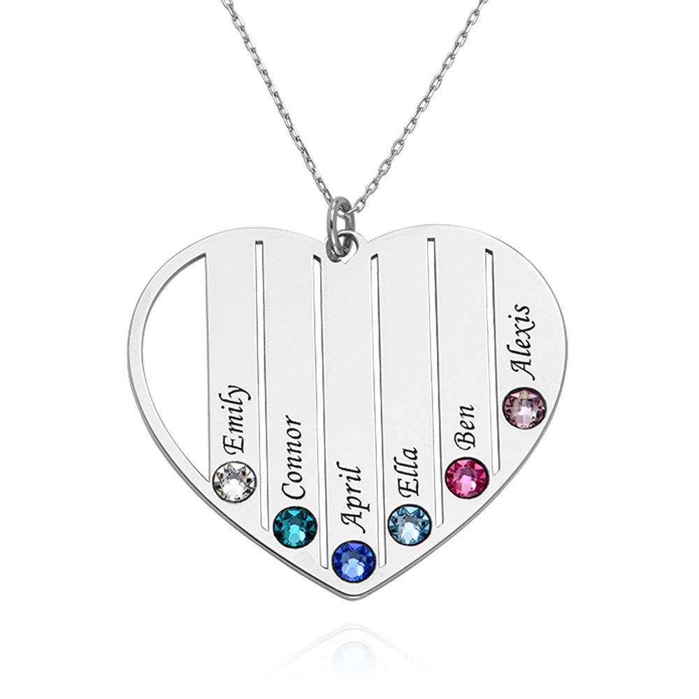 Mom Birthstone Necklace in 14ct White Gold product photo