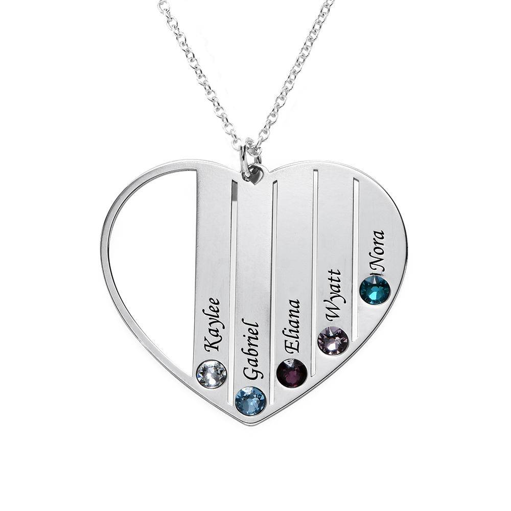 Mum Birthstone Necklace in Premium Silver-2 product photo