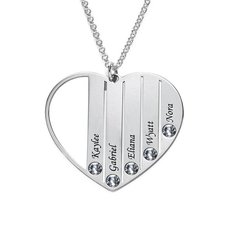 Mum Birthstone Necklace in Silver Sterling-2 product photo