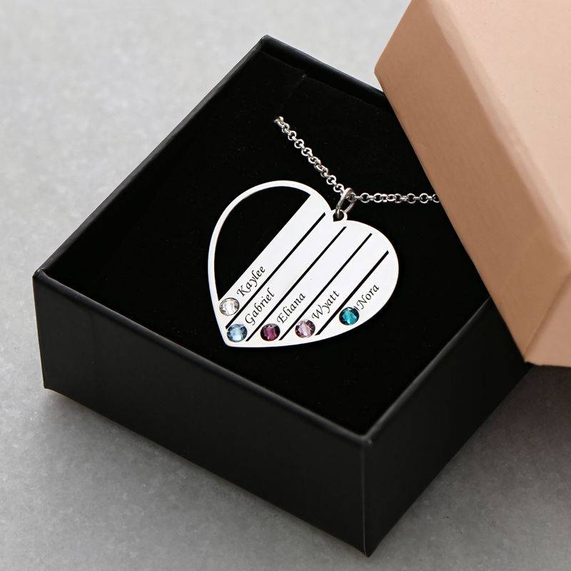 Mum Birthstone necklace in Sterling Silver-7 product photo