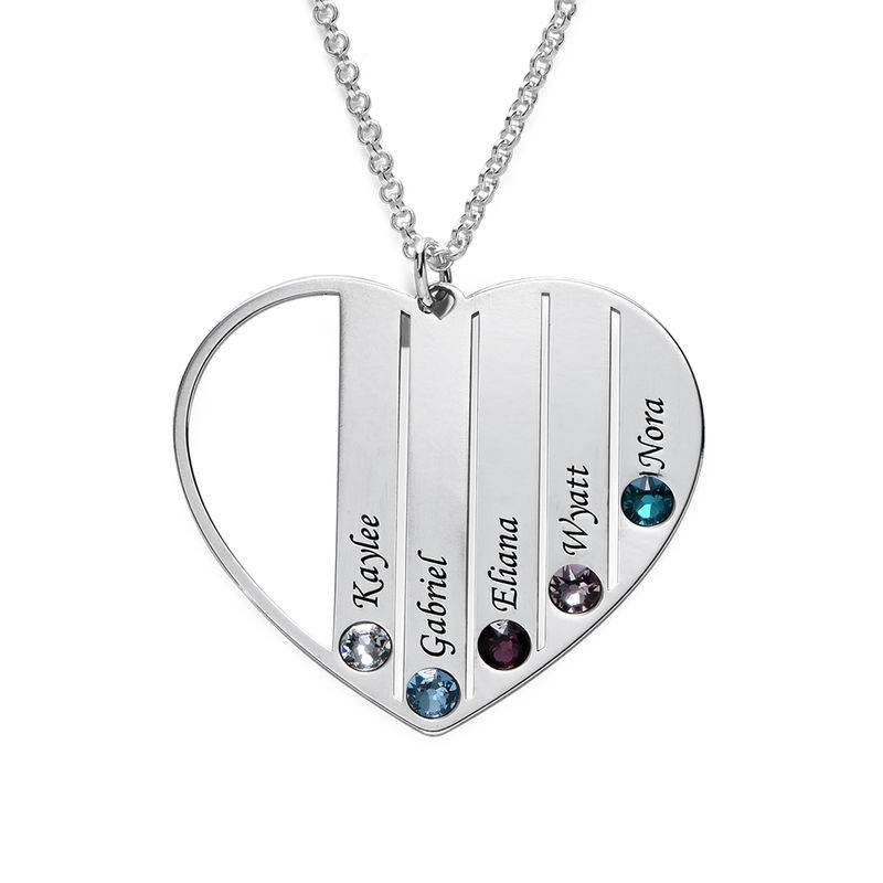 Mum Birthstone Necklace in Silver Sterling-4 product photo