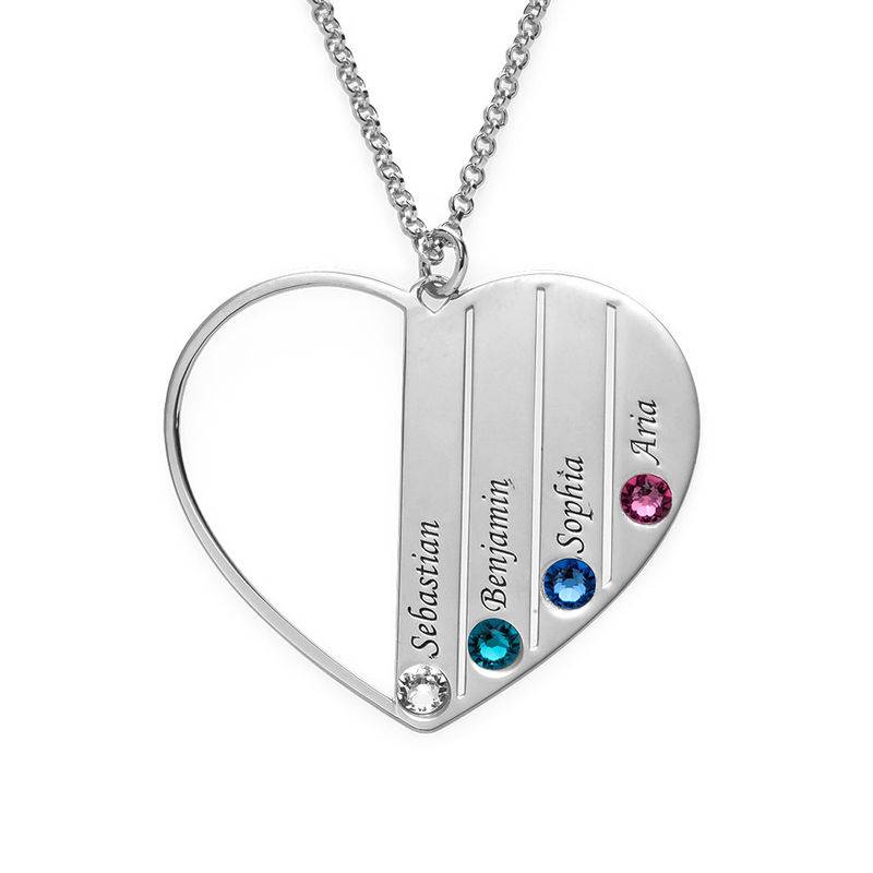 Mum Birthstone necklace in Sterling Silver-2 product photo