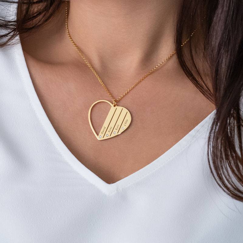 Mum Necklace in Gold Vermeil with Diamonds-6 product photo