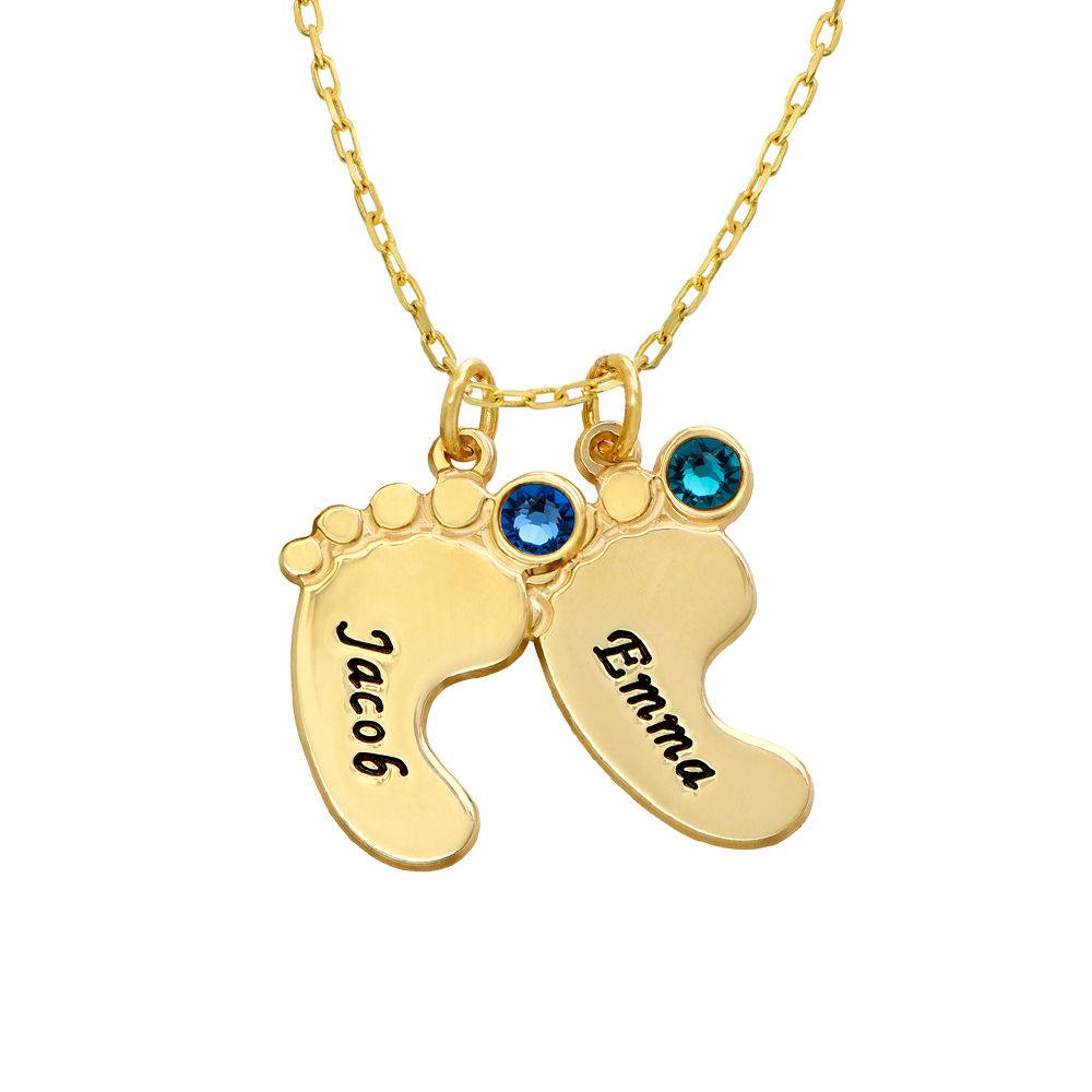 Mum Jewellery - Baby Feet Necklace In 10ct Yellow Gold-7 product photo