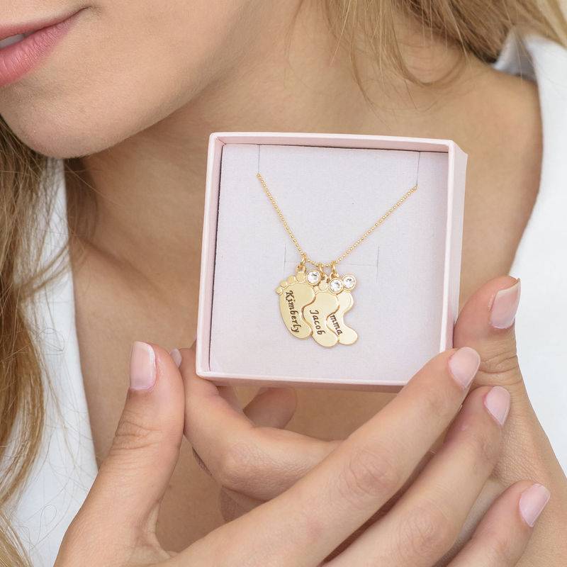 Mum Jewellery - Baby Feet Necklace In 10ct Yellow Gold-4 product photo