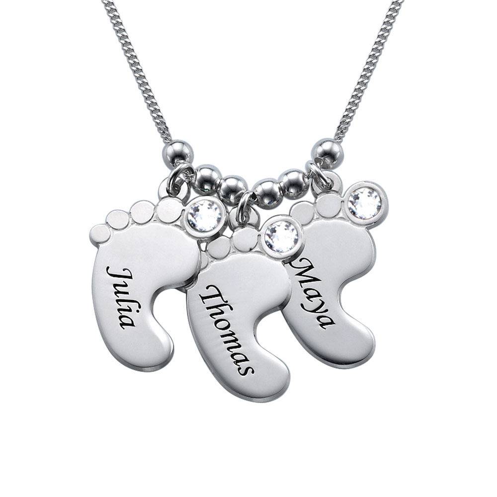Mom Jewelry - Baby Feet Necklace in Premium Silver-1 product photo