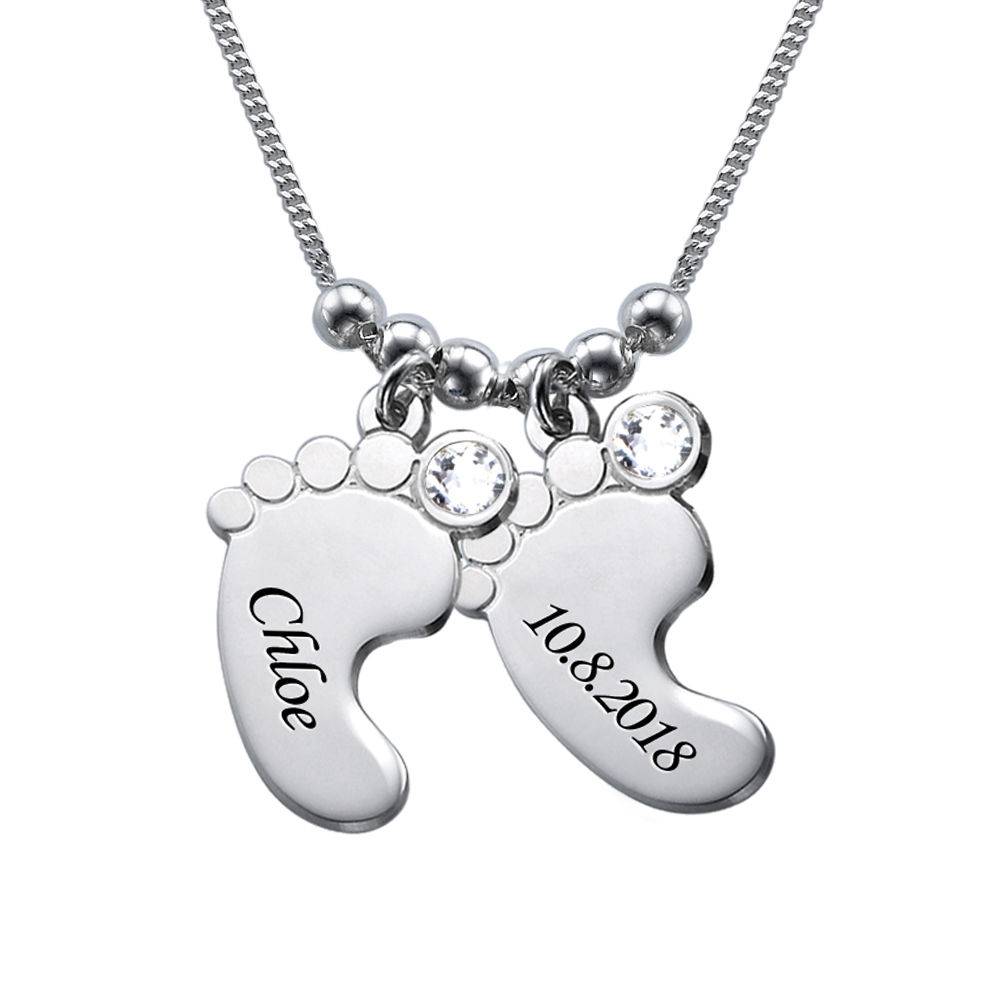 Mom Jewelry - Baby Feet Necklace in Premium Silver-2 product photo