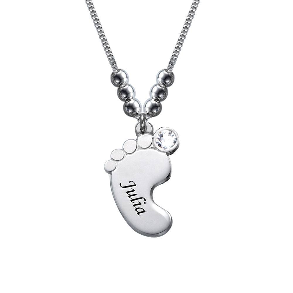 Mom Jewelry - Baby Feet Necklace in Premium Silver-3 product photo