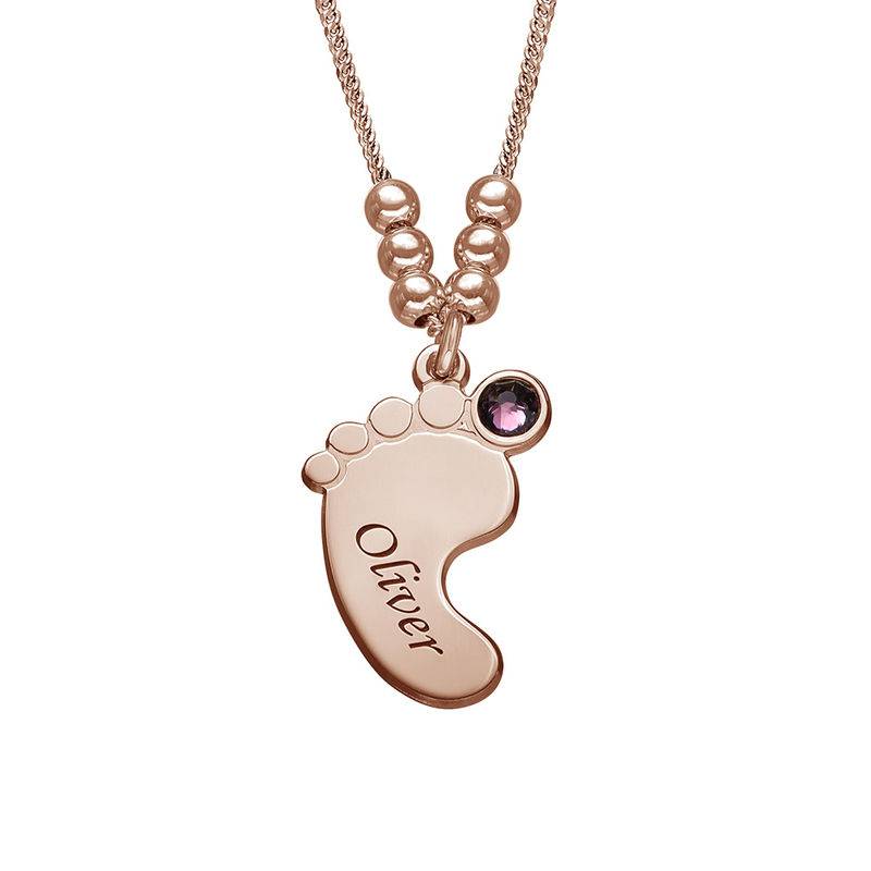 Mum Jewellery - Baby Feet Necklace with Rose Gold Plating product photo