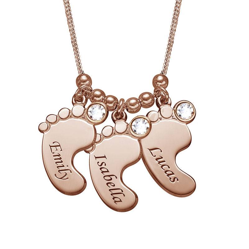 Mum Jewellery - Baby Feet Necklace with Rose Gold Plating-2 product photo