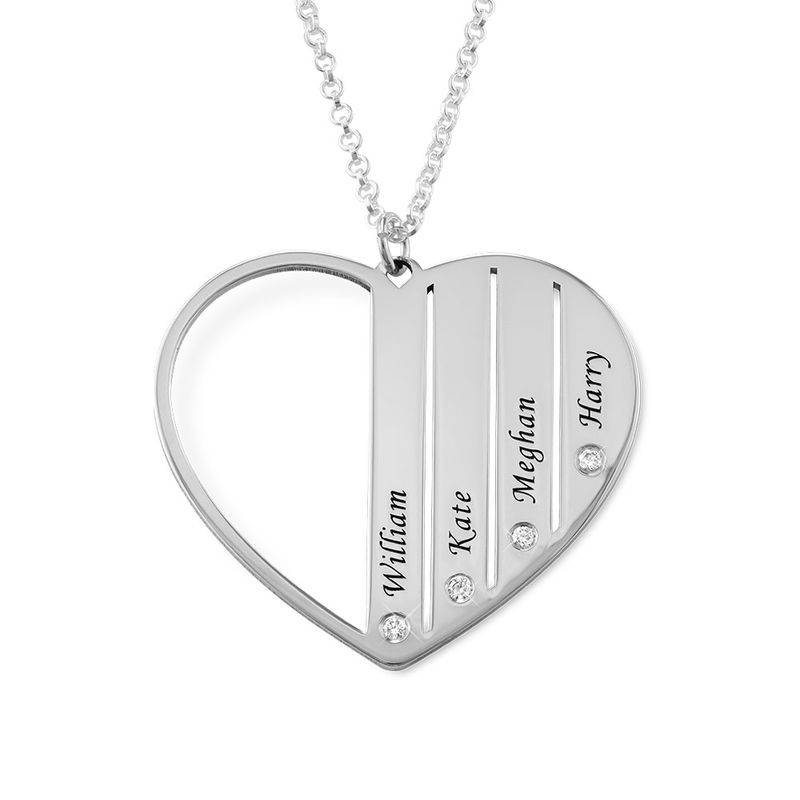 Mum Necklace in Silver with Diamonds in Sterling Silver product photo