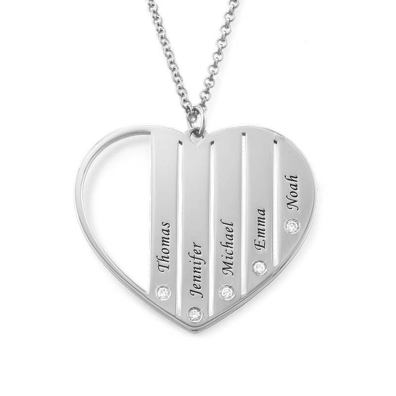 Mum Necklace in Silver with Diamonds in Sterling Silver-3 product photo