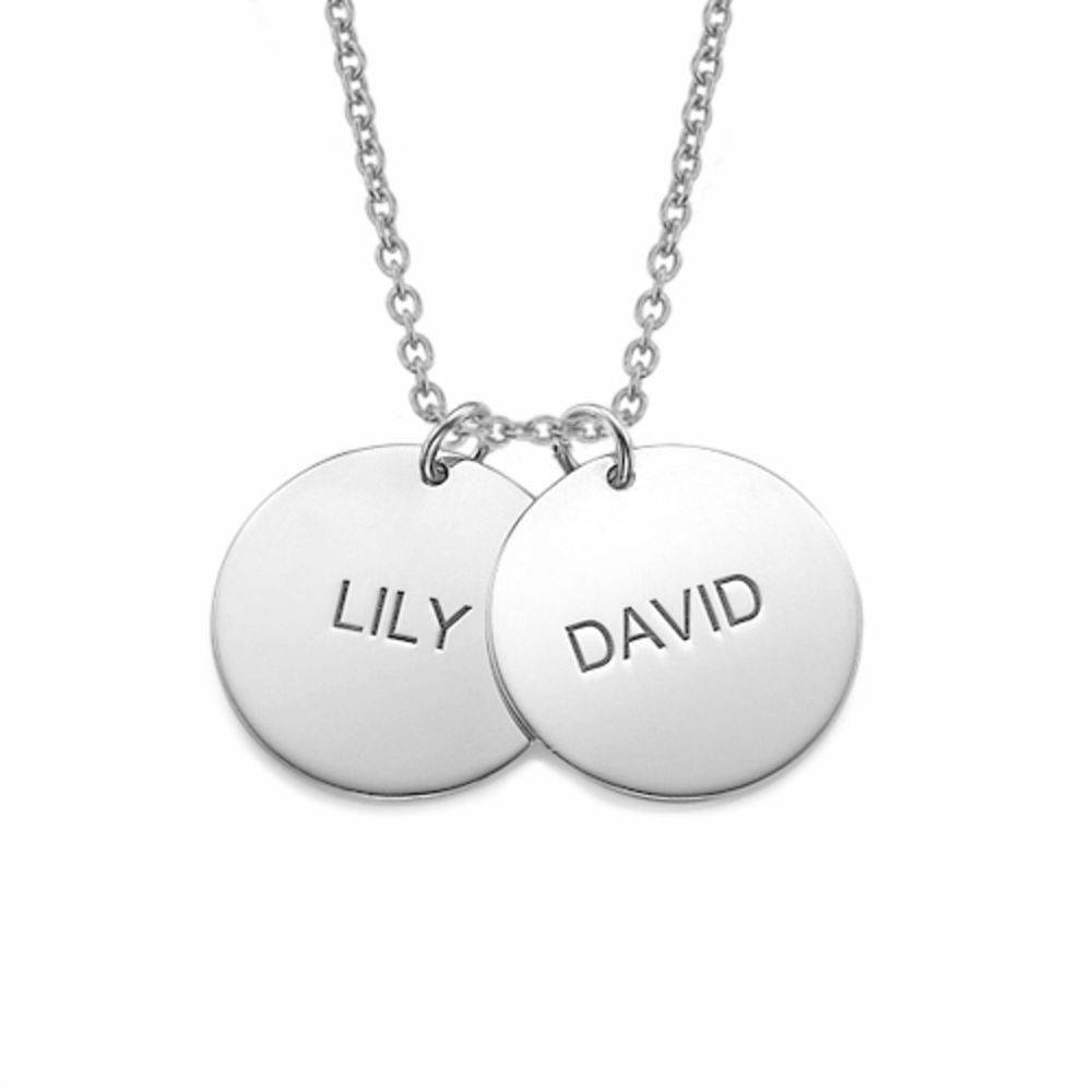 Mother's Jewelry - Personalized Silver Disc Necklace product photo