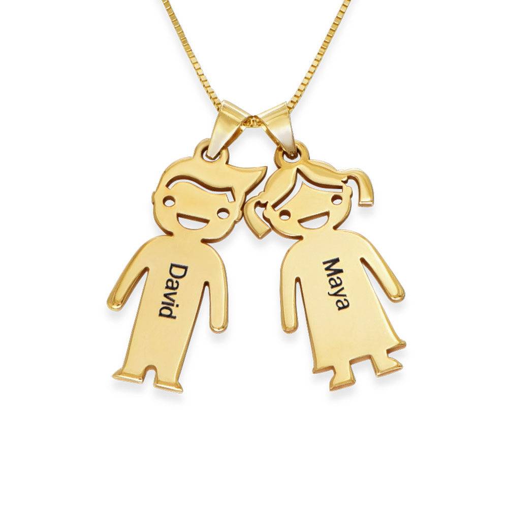 Mother's Necklace with Children Charms in 10ct Solid Gold product photo