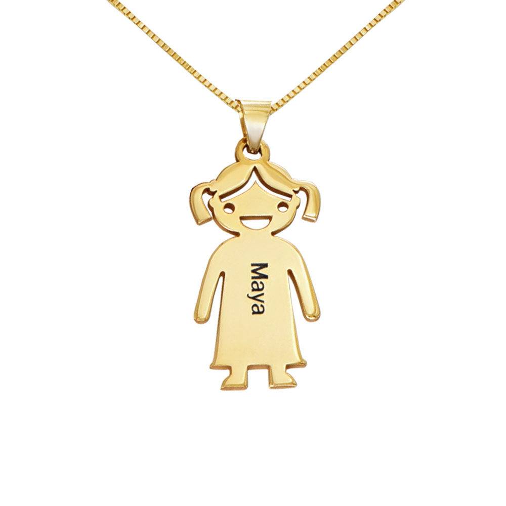 Mother's Necklace with Children Charms in 10ct gold-5 product photo