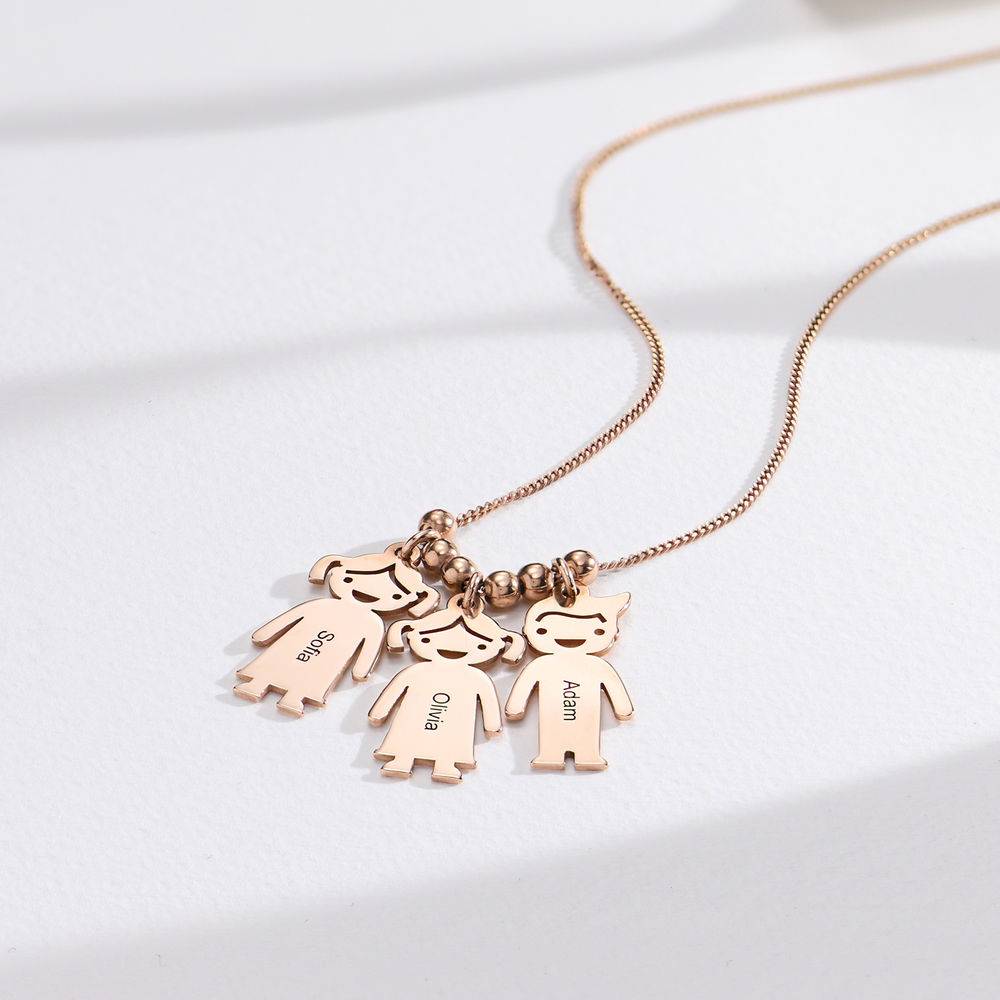 Mum Necklace with Names in 18ct Rose Gold Plating-2 product photo