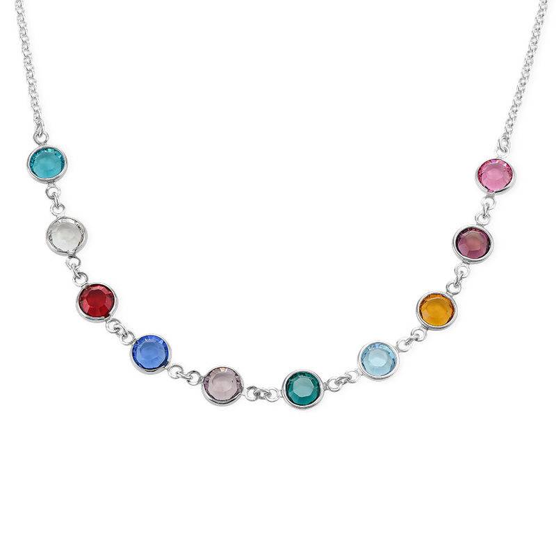 Silver Birthstone Necklace with Engraving | Jewels 4 Girls