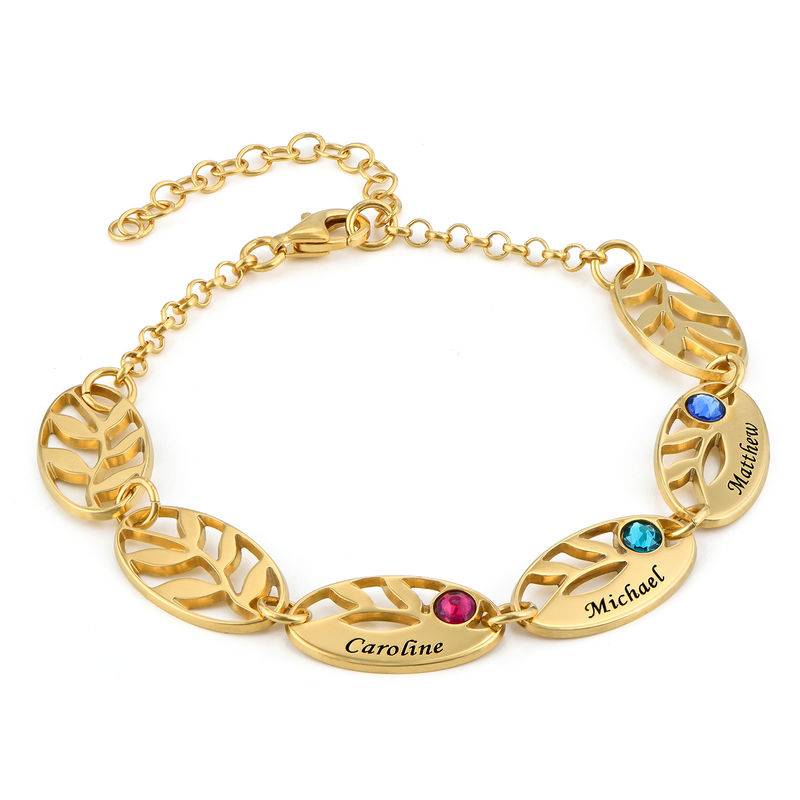 Mother Leaf Bracelet with Engraving in 18ct Gold Vermeil product photo