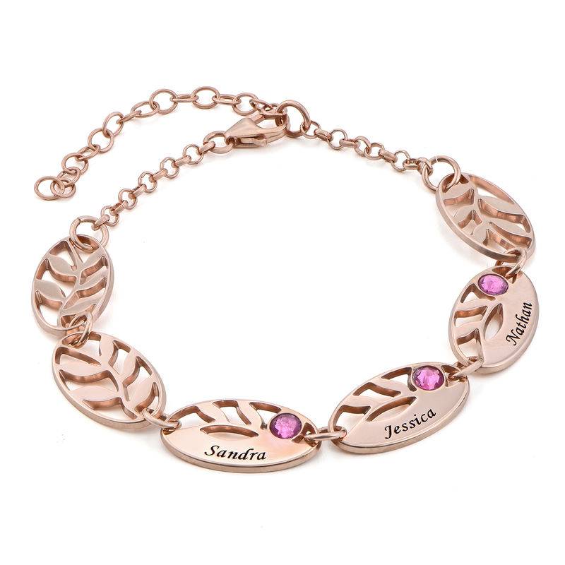 Mother Leaf Bracelet with Engraving in 18ct Rose Gold Plating product photo