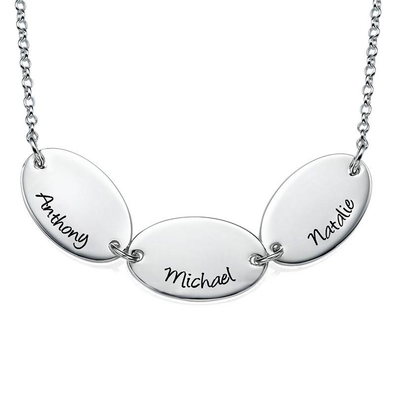 Mother Necklace with Kids Names - Oval Shaped-2 product photo