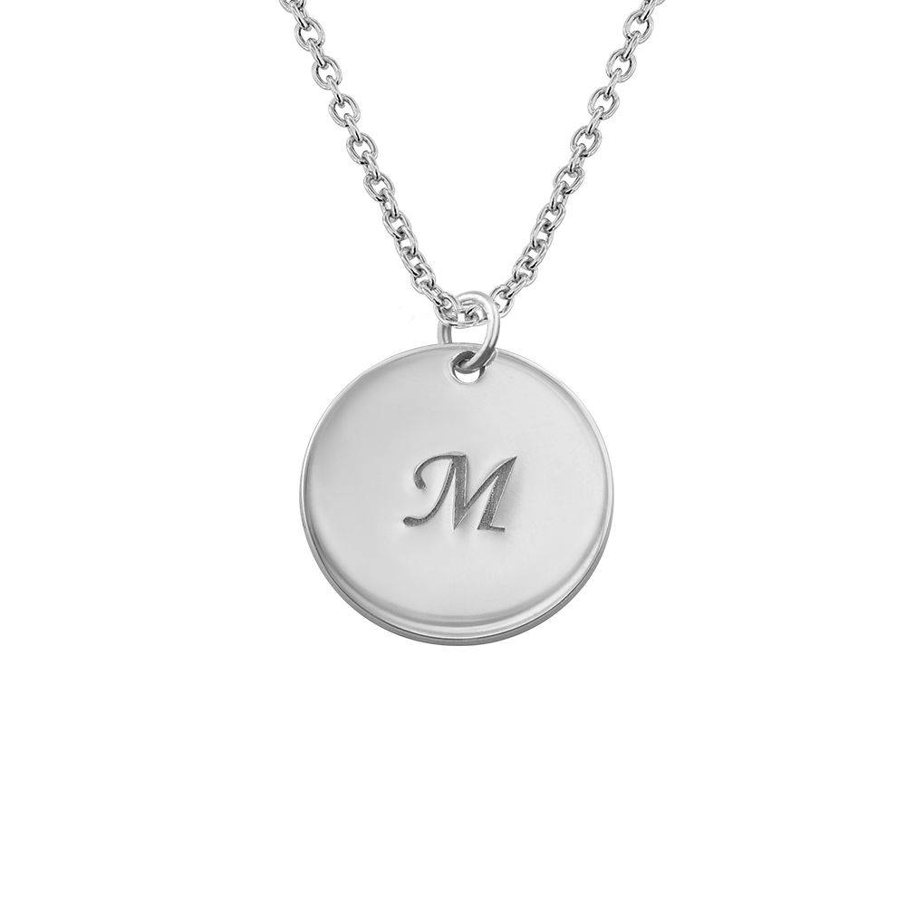 Personalised Sterling Silver Disc Pendant Initial Necklace product photo