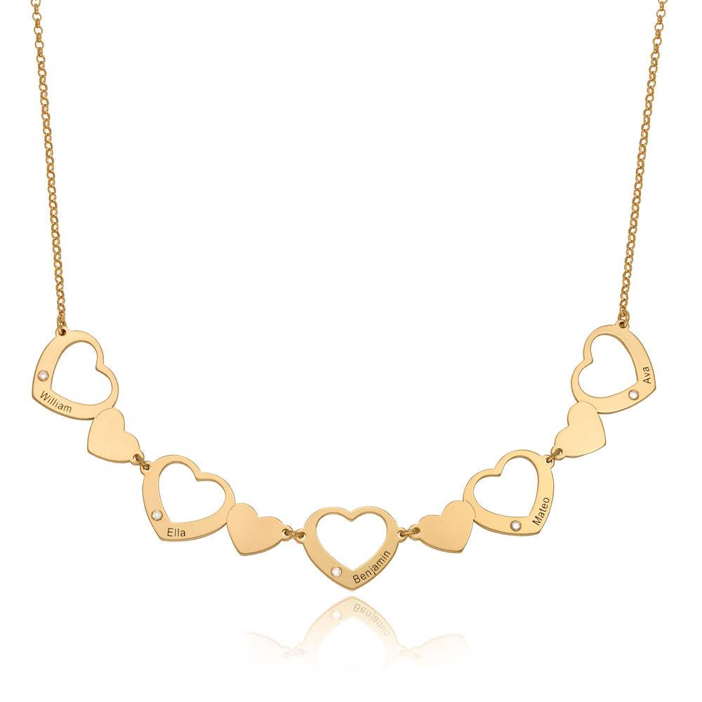 Multi-Heart Diamond Necklace in 18K Gold Plating-1 product photo