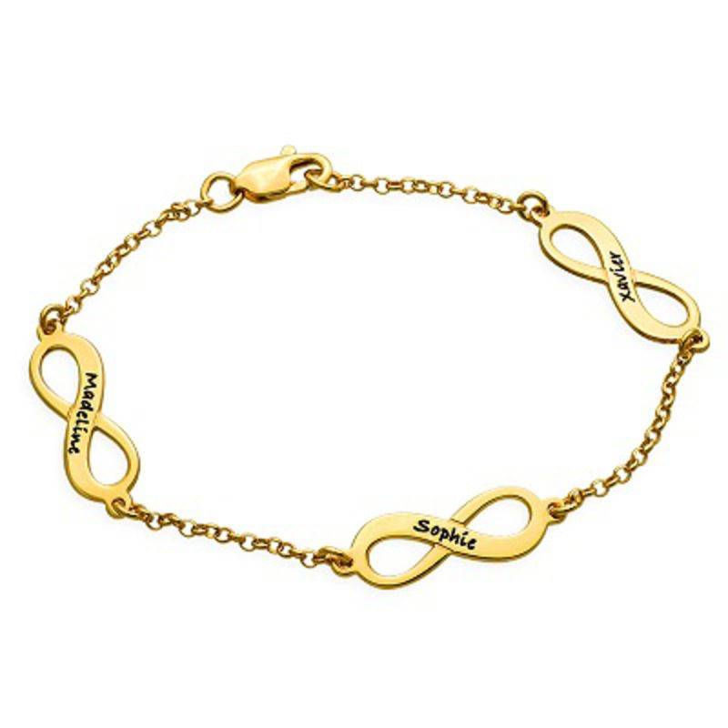 Infinity armbånd til mor med navn i guld vermeil produkt billede