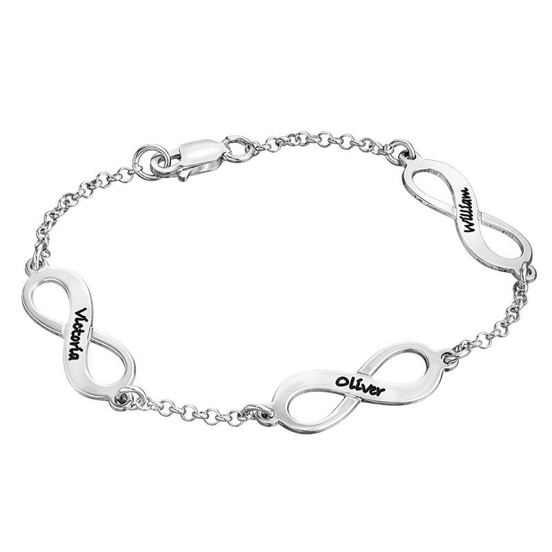 Multiple Infinity Engraved Bracelet in Sterling Silver product photo