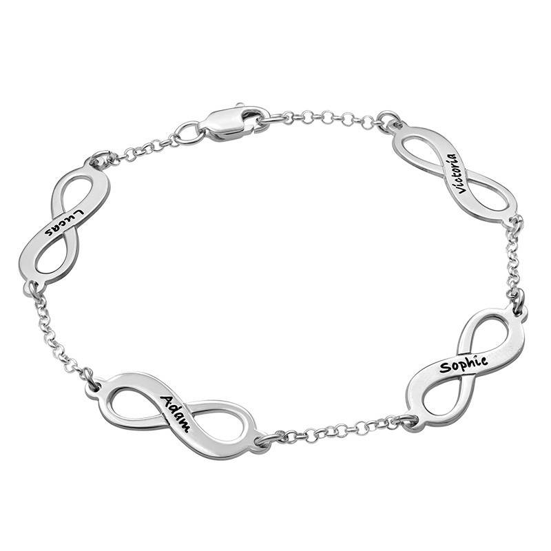 Infinity armbånd til mor med navn i sølv-1 produkt billede
